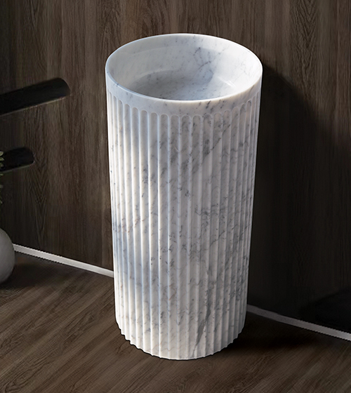 Apollo Carrara- Pedestal Wash Basin – Aquant India